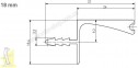 Профіль GTV VELLO, система без ручок, торцевий, L=3000 мм, 18 мм, алюміній,PA-VELLO-WN3M18-05 0