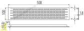 Решітка вентиляційна GTV 500x100 KK-D50100-06 інокс 0