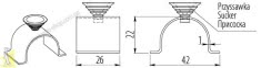Кріплення GTV горизонтальне для скла з присоскою MR-TH048-001 для труби Ø=25 хром 2