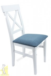 Крісло К-128 біле тканина  синя