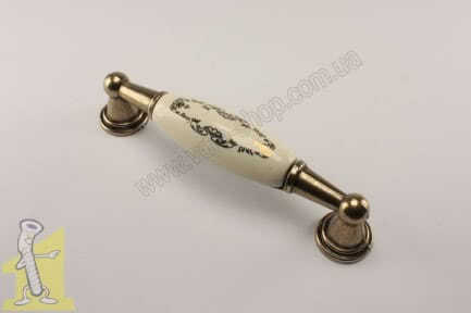 Ручка керамічна UP 213AB/MLK L-96мм старе золото