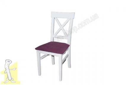 Крісло К-128 біле тканина фіолетова