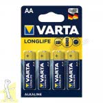 Батарейка VARTA LONGLIFE AA блістер 4 шт. ALKALINE