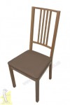 Крісло №1 горіх тканина льон коричнева