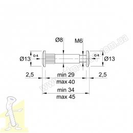 З'єднання міжсекційне GTV під ключ Ø 8 мм SZ-008-00-01-AT хром. Фото 3