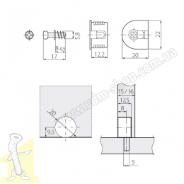 Стяжка GTV 20мм+зачеп 6х7 алюміній. Фото 2