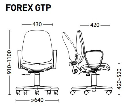 Крісло операторське FOREX GTP C-26. Фото 2