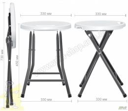 Табурет розкладний Seat пластик чорний. Фото 7