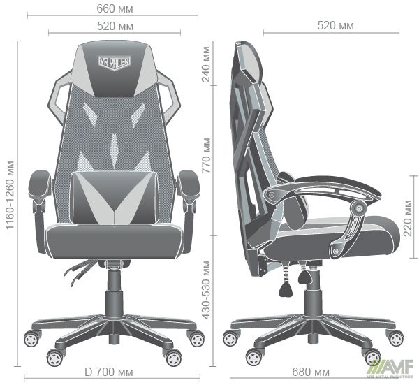 Крісло VR Racer Radical Brooks Чорний/Білий. Фото 5