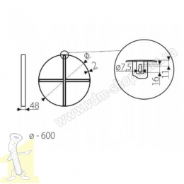 Рама дзеркала GAMET SR36-600-L2-K1 чорна. Фото 2