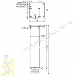 Опора меблева GTV квадратна, регульована 60х60х820 NM-60R820-05. Фото 2