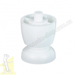 Нога меблева, регульована, H-50, пластикова бiла