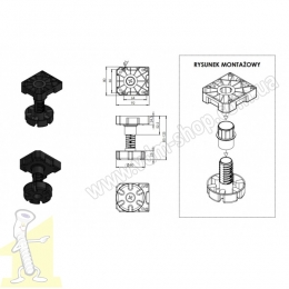 Ніжка меблева регульована h 85-125мм пластикова чорна посилена 450 кг. Фото 3