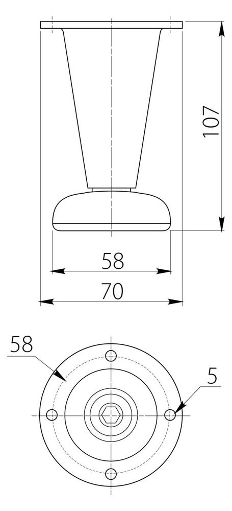 Hiжка меблева GTV BD-780 регульована NM-BD-780-M1 хром. Фото 2