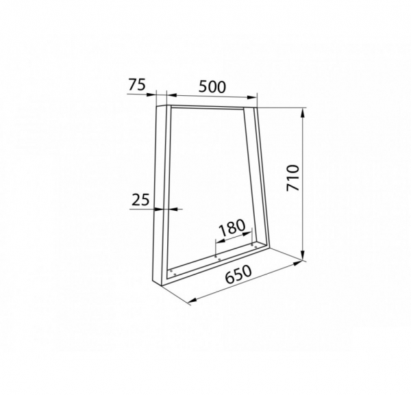 Опора столу трапеція H-710мм W-650/500мм Чорна. Фото 2