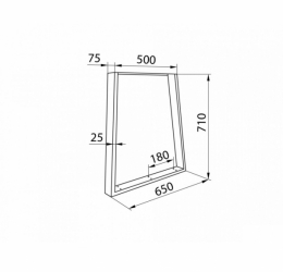 Опора столу трапеція H-710мм W-650/500мм Чорна. Фото 2