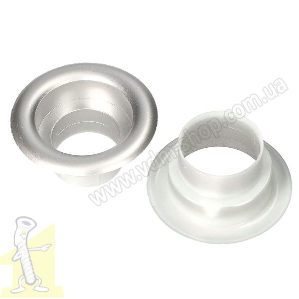 Кiльце вентиляційне пластикове Ø 40 срібне. Фото 2