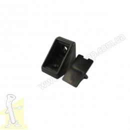 Кутник меблевий пластиковий 2 отвори KN-385 чорний T2 (01)