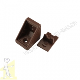 Кутник меблевий пластиковий 2 отвори KN-385 темно коричневий T4 (13)