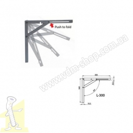 Кутник розкладний хром L-300. Фото 2