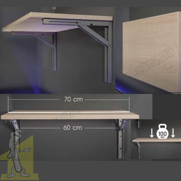 Кутник розкладний білий L-400. Фото 3