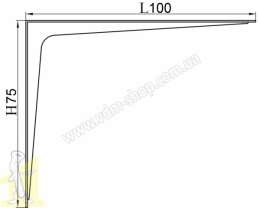 Кутник металевий бiлий 100 мм х 75 мм товщиною 0,7 мм. Фото 2