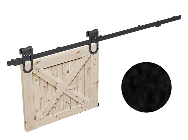 ROTA компл. фурнітури на 1 двері, Roc Design, коліщатка з перфорацією, чорний мат. 218-116. Фото 4