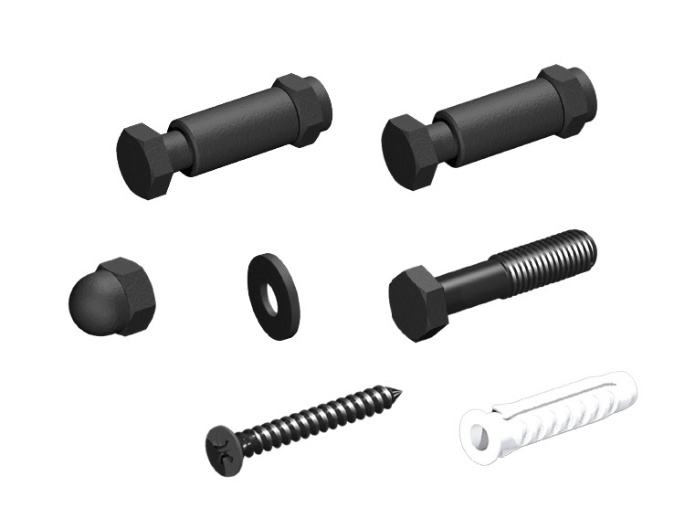 ROTA компл. фурнітури на 1 двері, Roc Design, коліщатка з перфорацією, чорний мат. 218-116. Фото 2