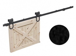 ROTA компл. фурнітури на 1 двері, Roc Design, коліщатка з перфорацією, чорний мат. 218-116. Фото 4