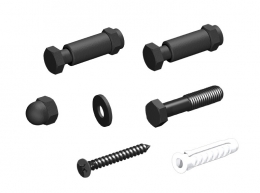 ROTA компл. фурнітури на 1 двері, Roc Design, коліщатка з перфорацією, чорний мат. 218-116. Фото 2