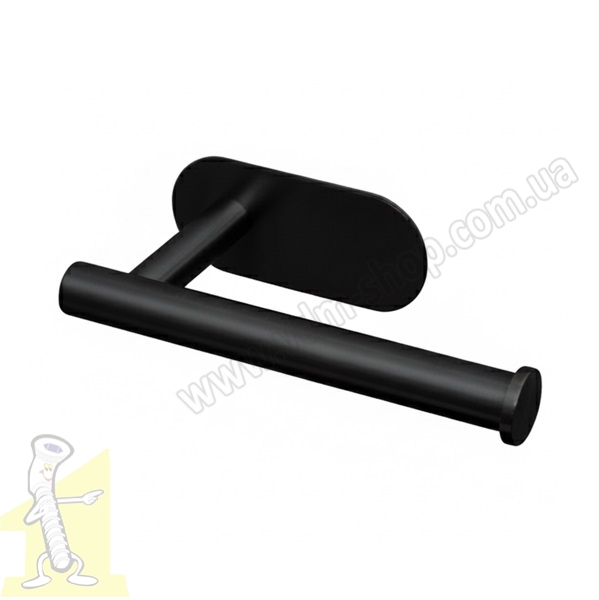 Тримач для туалетного паперу клейкий BSS-1, нержавіюча сталь чорний