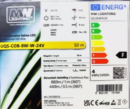 Стрічка LED COB бiлий холодний 6500К 320 діодів/1м. 8W/1м. 24V. Фото 2