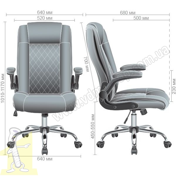 Крісло керівника Hank тканина Чорна. Фото 6
