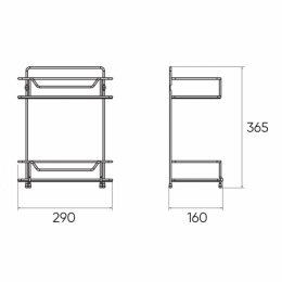 Полиця 2-х ярусна 290х160х365 нержавіюча сталь Lemax EBA-5001 S/S. Фото 3