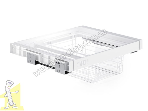 Вішак для штанів+корзина повний висув з плавним дотягом WB-663-600 P1 SYMPHONY білий. Фото 2