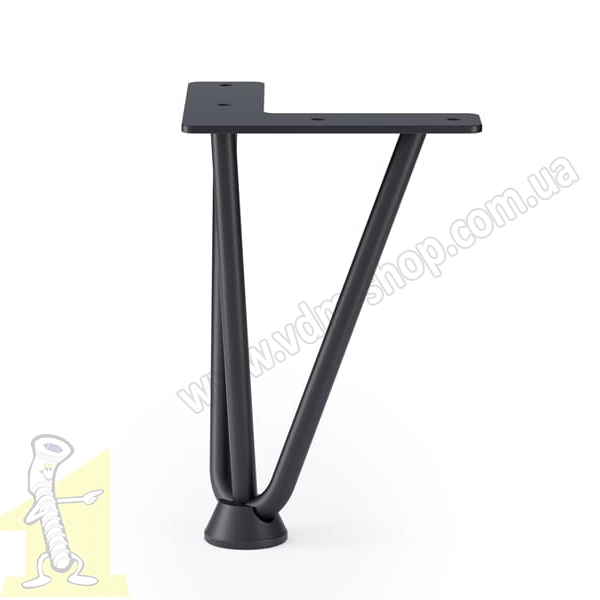Ніжка меблева DN-803 H-152 P2 чорна. Фото 3
