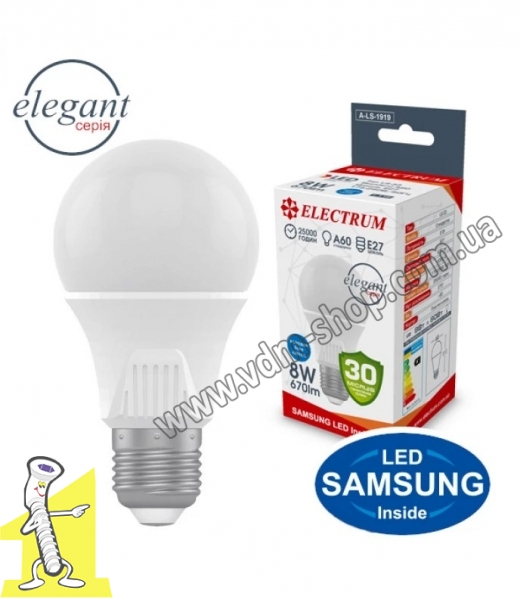 LED лампочка A60 8W PA LS-33 E27 4000K