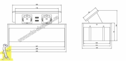 Розетка в стільницю Rejs ELEKTRIMA KWADRO біла на 2 гнізда + 2 USB 2,1A 5V + кабель TR19.0004.08.013. Фото 2