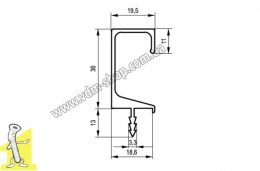 Ручка профіль меблева Rejs FE3 L-3010 чорна TI10.1199.07.689. Фото 2