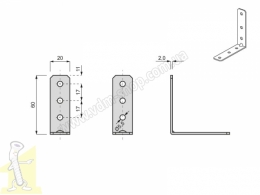 Кутник 60*60*20*2мм оцинкований посилений. Фото 2