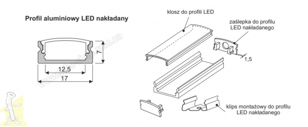 Профіль алюмінієвий LED Sevroll накладний чорний 3,00м. Фото 2