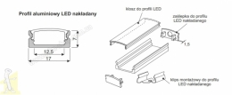 Профіль алюмінієвий LED Sevroll накладний чорний 3,00м. Фото 2