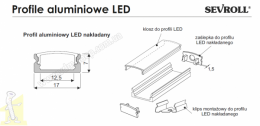 Профіль алюмінієвий LED Sevroll накладний чорний 2,00м. Фото 2