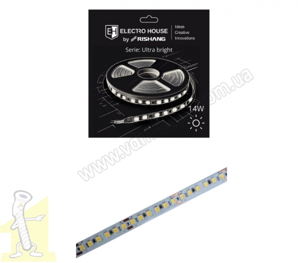 Стрічка.LED Ultra Bright EН by Rishang бiла нейтральна 14W/1м. EH-STR5RS24 4000K 5м.п.24V