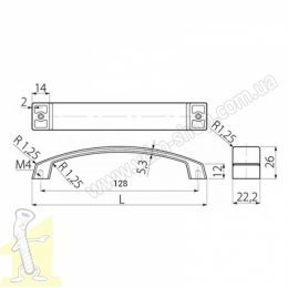 Ручка GTV G1 L-128 хром. Фото 2