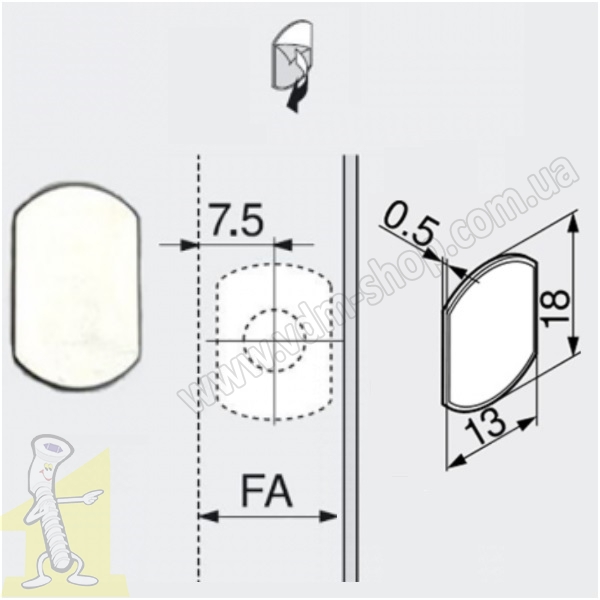 Пластина для TIP-ON самоклеюча 955,1008 HPL-KL. Фото 2
