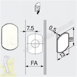 Пластина для TIP-ON самоклеюча 955,1008 HPL-KL. Фото 2