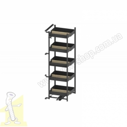 Карго PURO MAXI SPACE DUO 600 5 поверхів 1700 чорний+дерево універсальне ліва/права Rejs  WE35.0064.12.C74