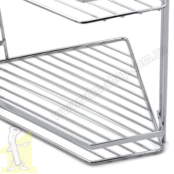 Полиця кутова 2-х ярусна 270х200х350 хром Lemax EBA-2002. Фото 5