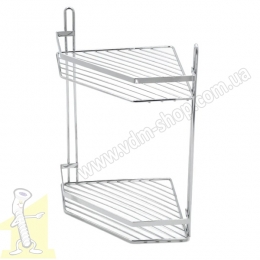 Полиця кутова 2-х ярусна 270х200х350 хром Lemax EBA-2002